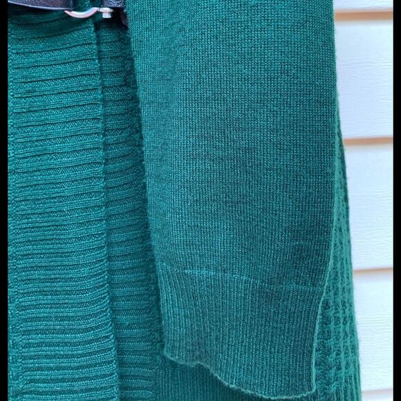 Carole Little dark green Long-sleeved cardigan, fastener, 50% merino wool, L - Picture 4 of 8